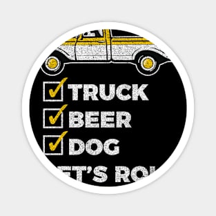 Country Dog - Dog and Truck Weekend Checklist graphic Magnet